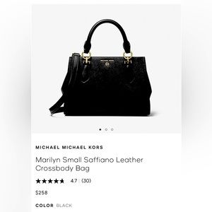 BRAND NEW Michael Kors Marilyn small Saffiano leather crossbody bag. Black